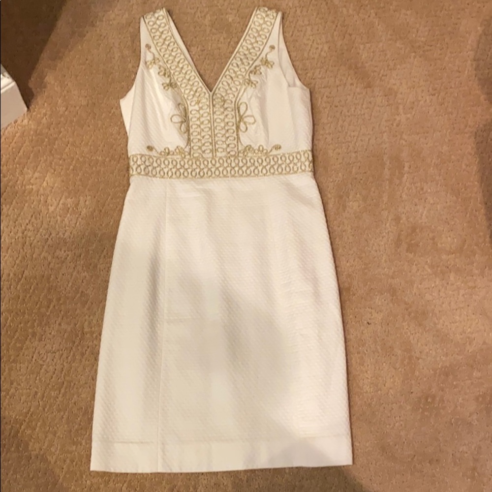 Lily Pulitzer White & Gold Dress